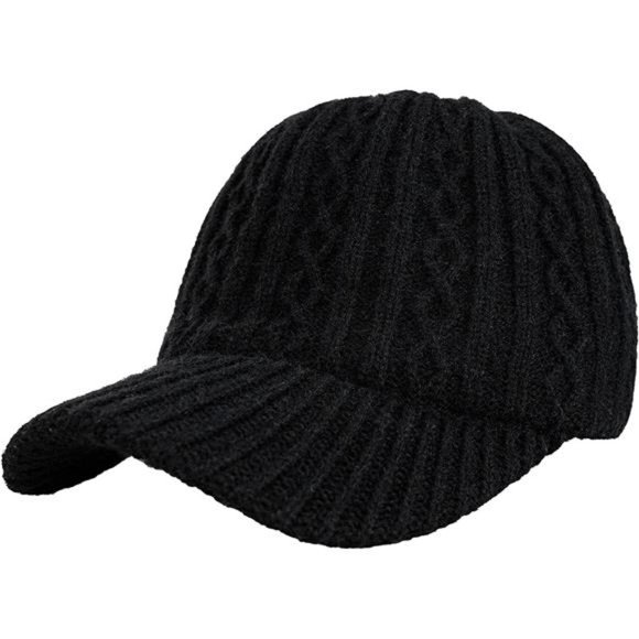 DudWocy Women Winter Wool Knitted Visor Beanie Hat Warm Newsboy Cap main image 6